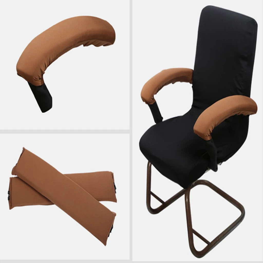 1 Pair Chair Armrest Cover Zipper Elastic Office Chair Arm Cover Protector