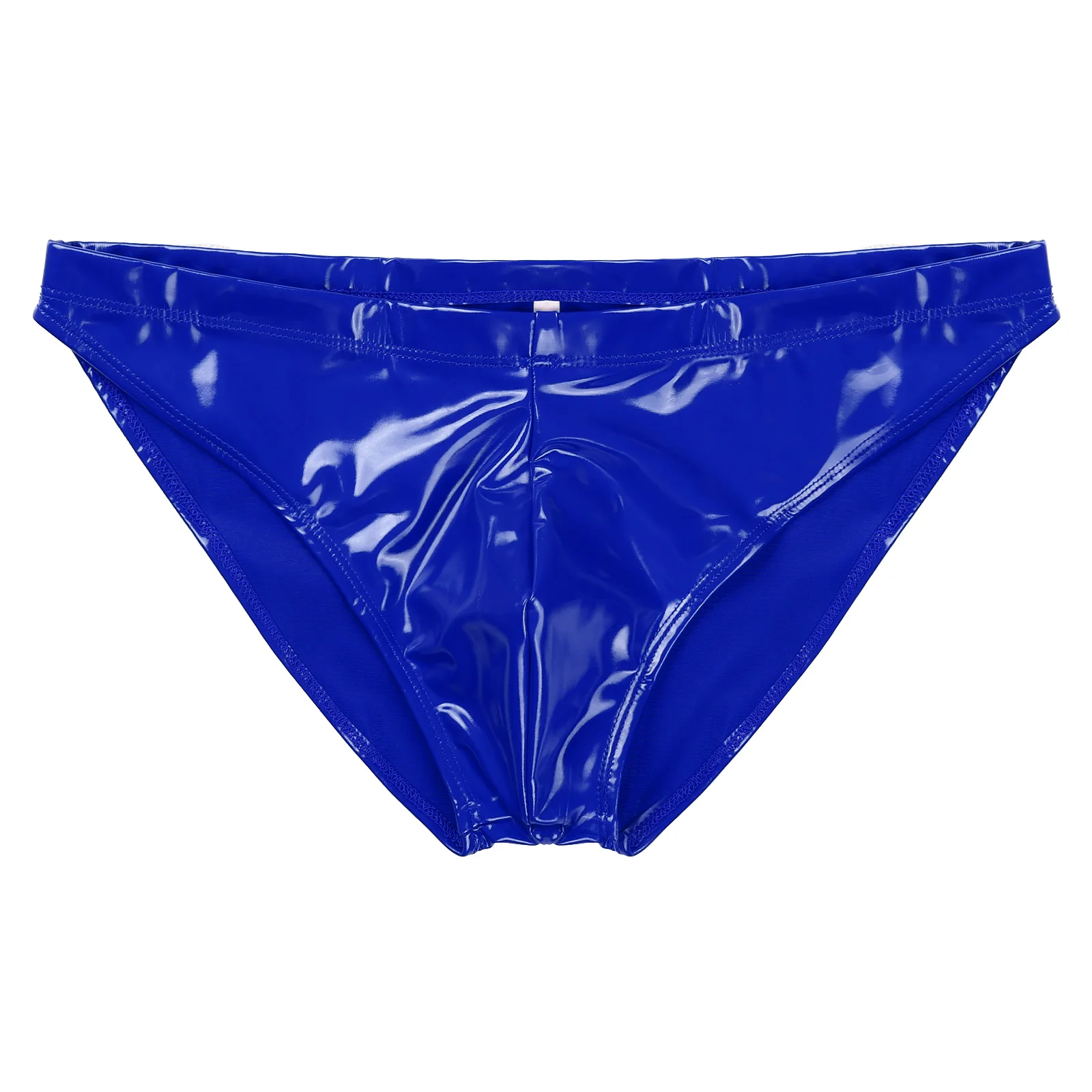 Wetlook Patent Leather Low Raise Elastic Waistband Pvc Panties For