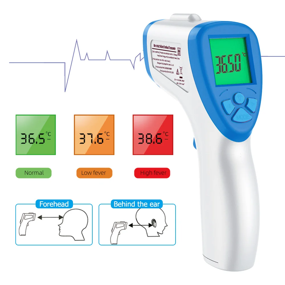 

Forehead Thermometer Non Contact Infrared LCD Electric Thermometer Body Temperature Fever Digital Measure Tool for Baby Adult
