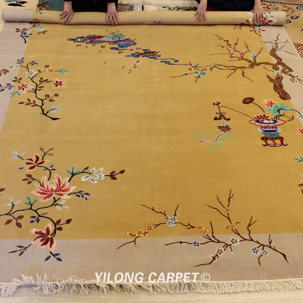 YILONG 8'x11' Oversize Handmade Wool Carpet Chinese Art Deco Antique Area Rug(TJ2018033S