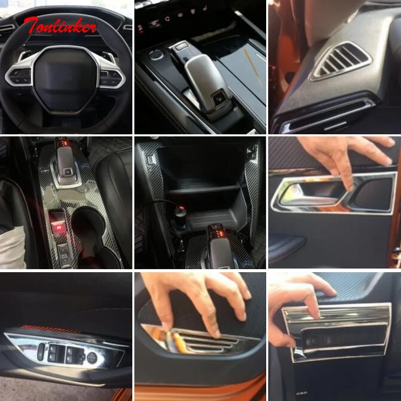 Tonlinker интерьерные литьевые детали панели наклейка крышки для PEUGEOT 2008 2019-21