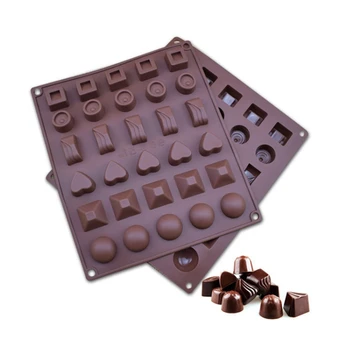 

New Silicone Chocolate Mold 30 Grids Chocolate Baking Tools Non-stick Cake Mold Jelly And Candy Mold 3D Mold For Children