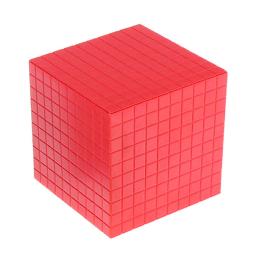 Red Montessori Math Training Cube Children Educational Toys 10x10x10cm