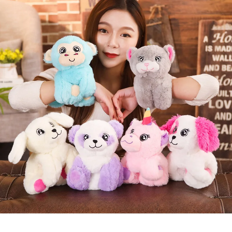 

Cute cartoon animal bracelet plush toy doll Unicorn Shiba Inu monkey Persian cat doll Children's holiday gift Home Decor Pillow