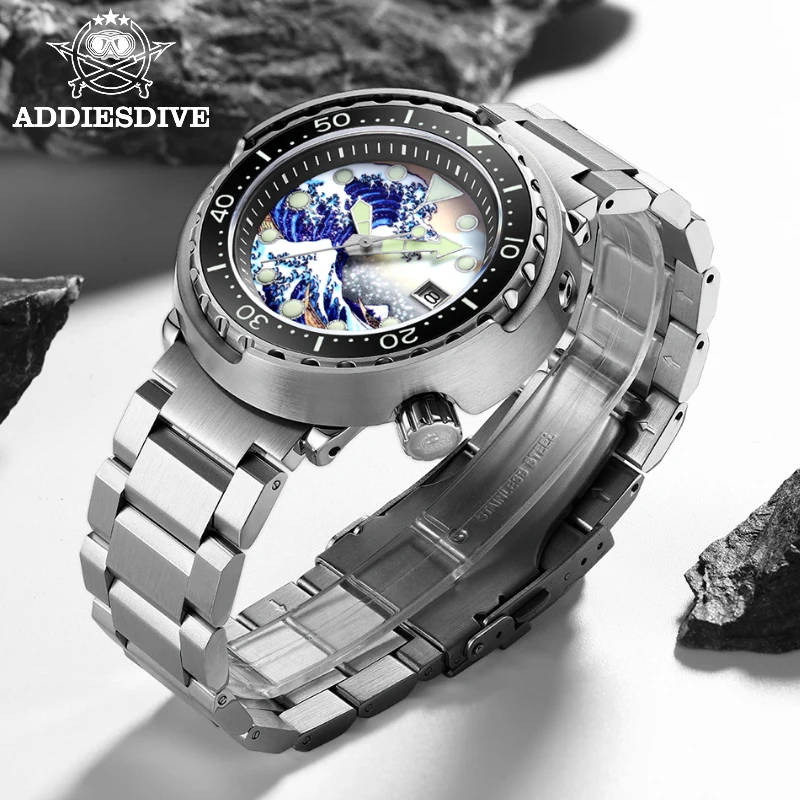 Addiesdive Men For Watch Tonno Diver Surf Watch Luminous Sapphire Ceramic Bezel 30Bar Orologio Meccanico Automatico Resistente All'Acqua