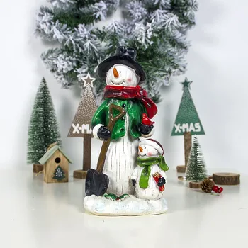 

Rustic Painted Snowman Christmas Ornaments Winter Holiday Figurines Home Party Decorations Crafts Gifts Adornos De Navidad