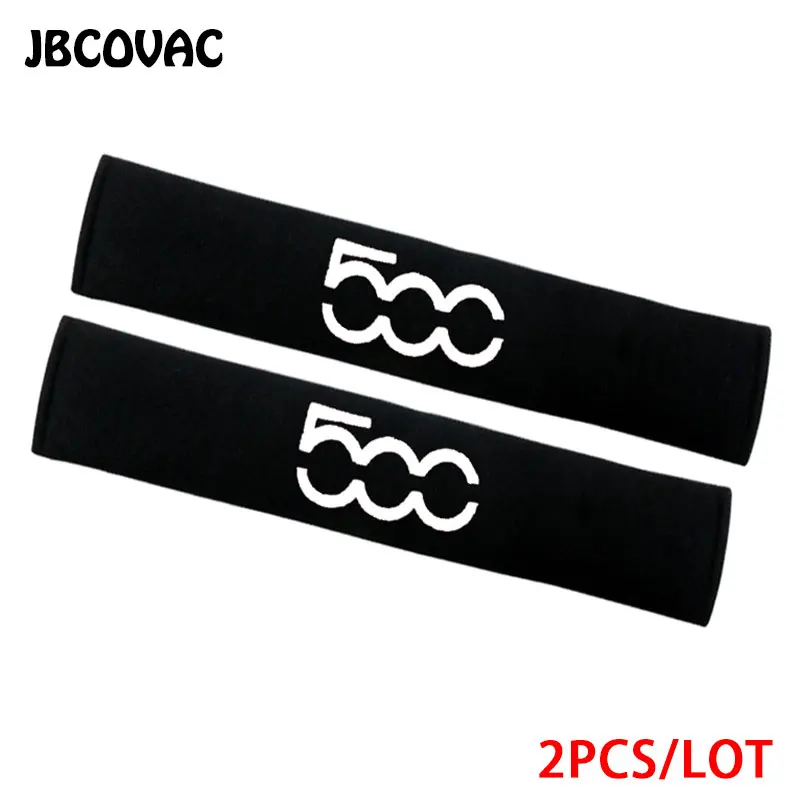 Car Seat Belt Cover Shoulder Pads Auto Interior Decoration Accessories Case for Fiat 500 124 for Abarth Punto Car Styling 2pcs