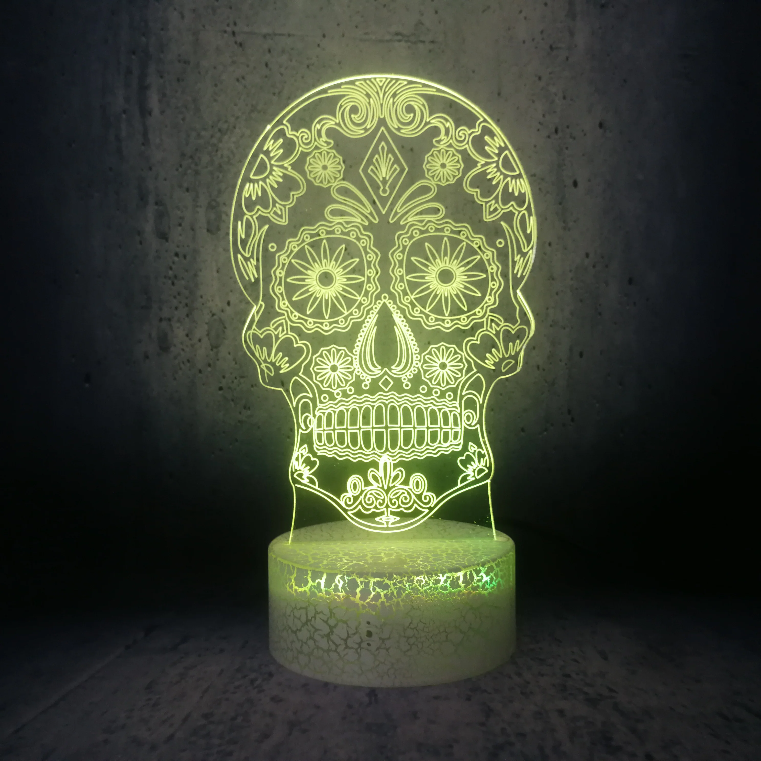 Светодиодный светильник с цветком и черепом RGB для художественной 3D визуализации
