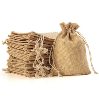 

100piece Burlap Bags with Drawstring Gift Bags for Wedding Party ,Arts & Crafts Projects, Presents, Snacks & Jewelry,Christmas(1