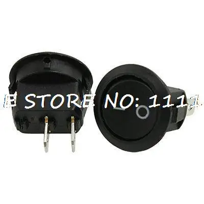 

10 Pcs AC 6A/250V 10A/125V SPST On/Off 2 Position Round Boat Rocker Switch Black