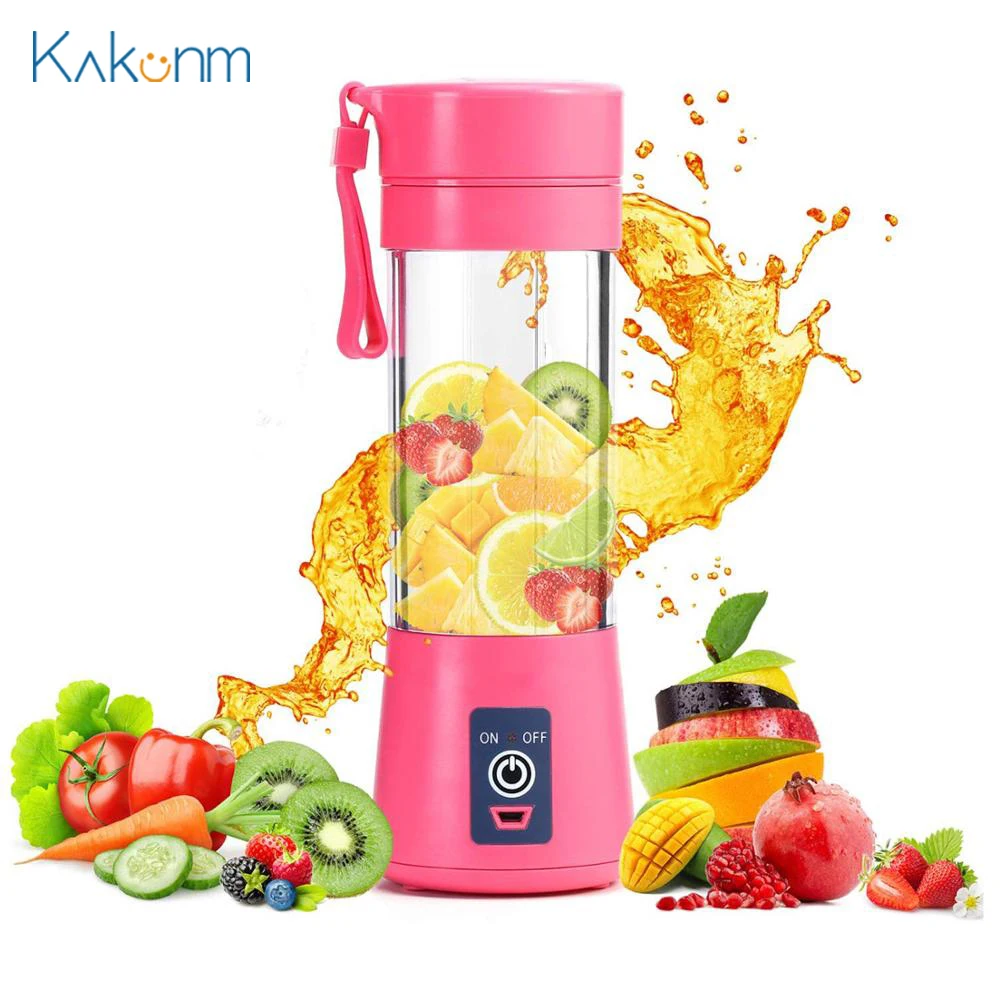 Comprar Licuadora de batidos recargable USB eléctrica, exprimidora portátil de 380 ml, mezcladora de batidos, mezcladora de Mini tazas de jugo, mezcladora rápida, procesador de alimentos