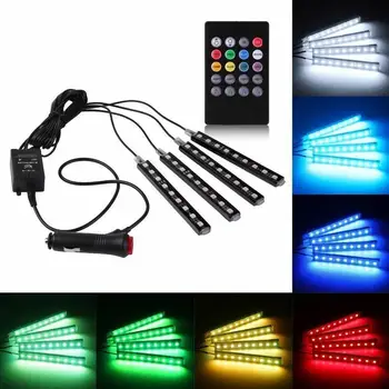 

Car Interior Atmosphere LED RGB Strip Light Dash Floor Strip Decorative Control Light lighting RGB LED sound Music Multiple G7P2