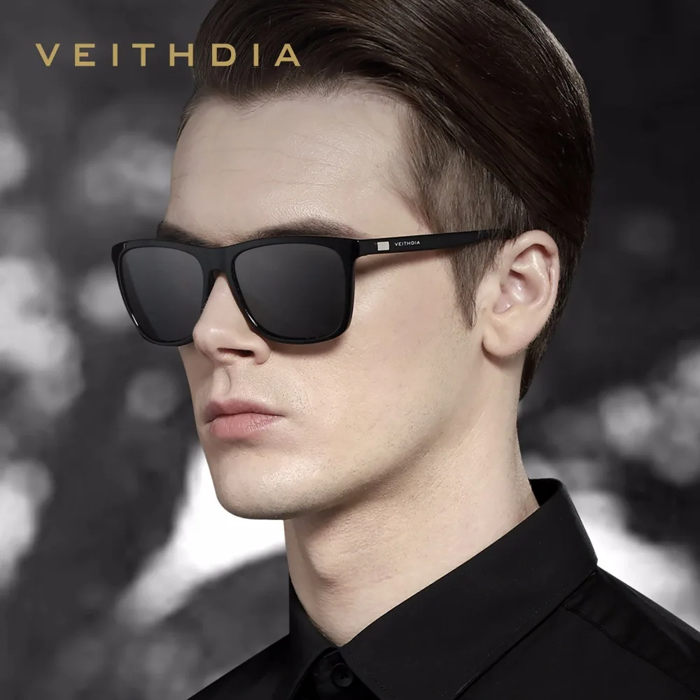 Мужские солнцезащитные очки VEITHDIA винтажные квадратные с поляризационными
