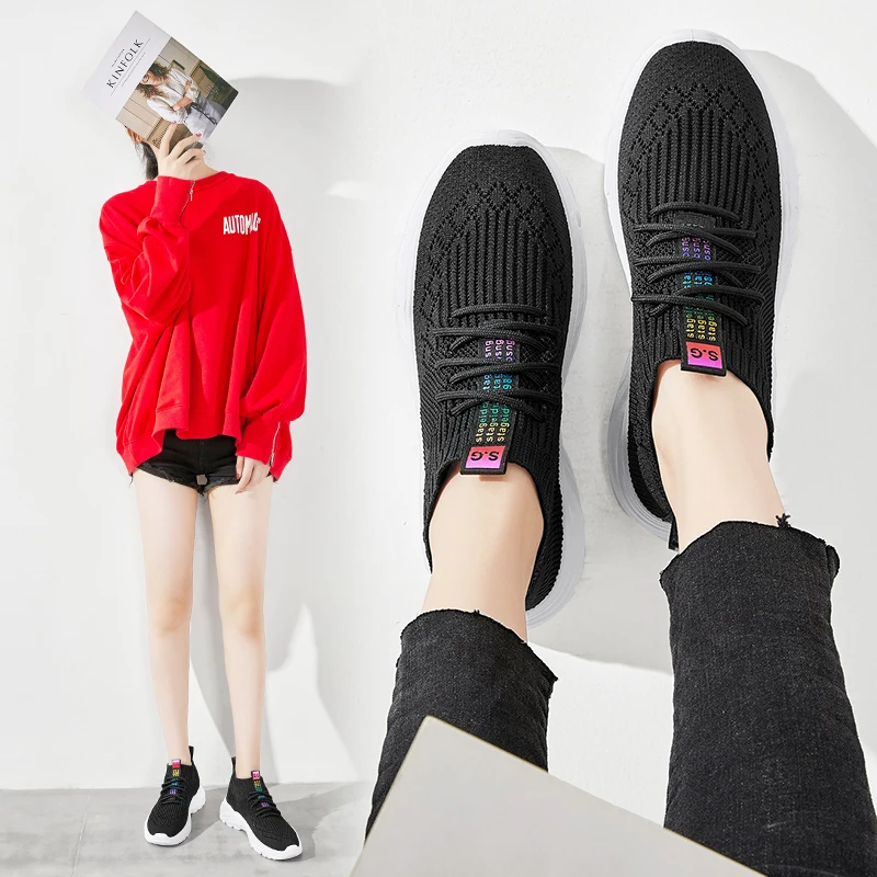 

Liren 2019 Summer New Fashion Casual Air Mesh Lady Vulcanize Shoes Comfortable Breathable Round Toe Women Sport Shoes