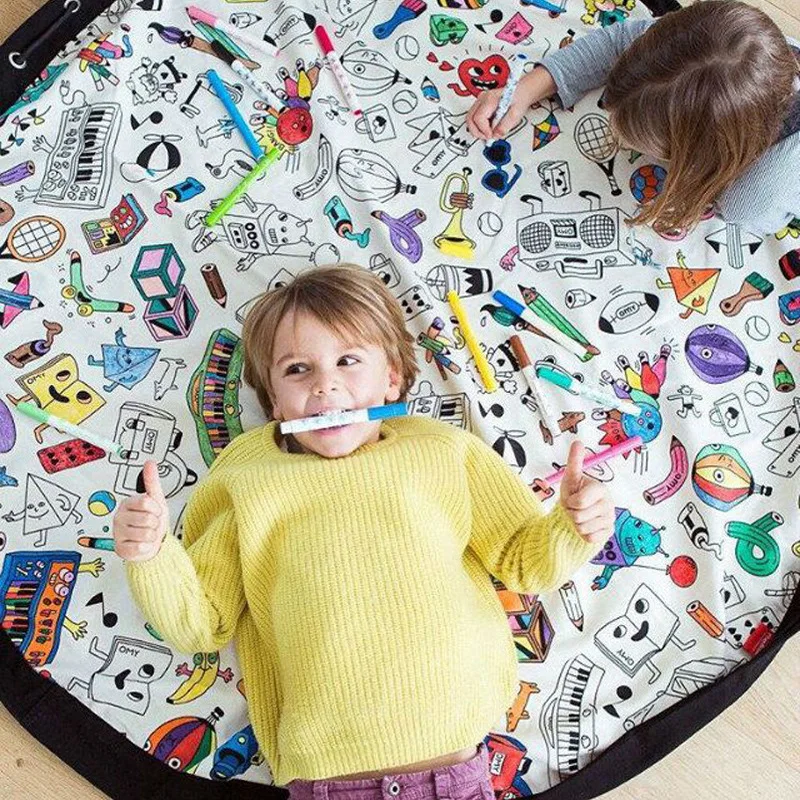 Новое портативное хранение детских игрушек сумка и игровой коврик игрушки Органайзер Сумка на шнурке модные практичные мешки для хранения