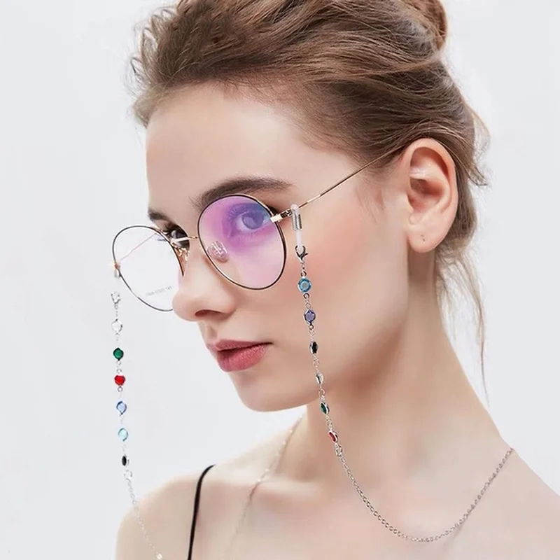 Женские Мужские очки оптика держатель цепи аксессуары модные Кристальные солнцезащитные очки ожерелье для чтения очки ремешок шнур ремешок