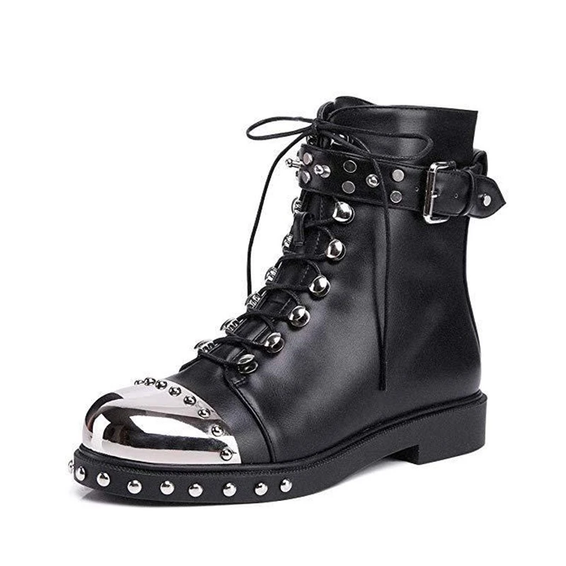 black studded toe boots