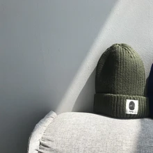 Huapate2019 осень и зима корейский конфетных оттенков вязаная шапка зеленый оранжевый вязаная шерстяная шапка