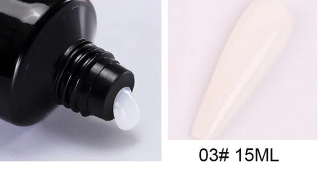 15ml Poly Acrylic Gel For Nail 22 Color Spangle Crystal Extension Gel UV/LED Light Quick Extension Nail Without Paper Holder&_&* White Clear-15ML