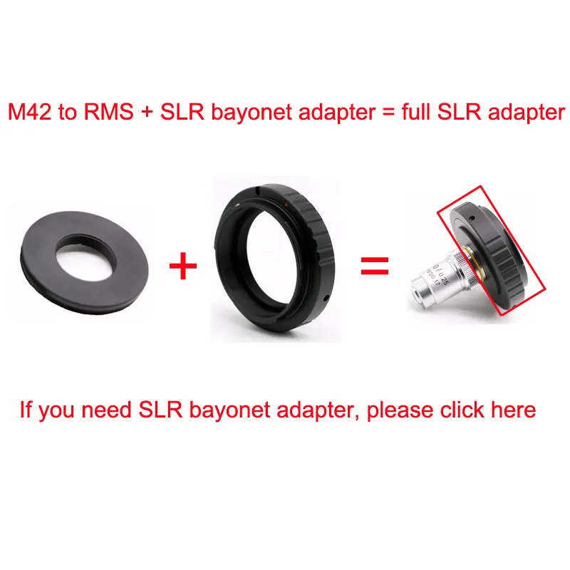 현미경 대물 렌즈 RMS 스레드 to M42 x 0.75 마이크로 매크로 사진 인터페이스 어댑터 링, 올림푸스 현미경용