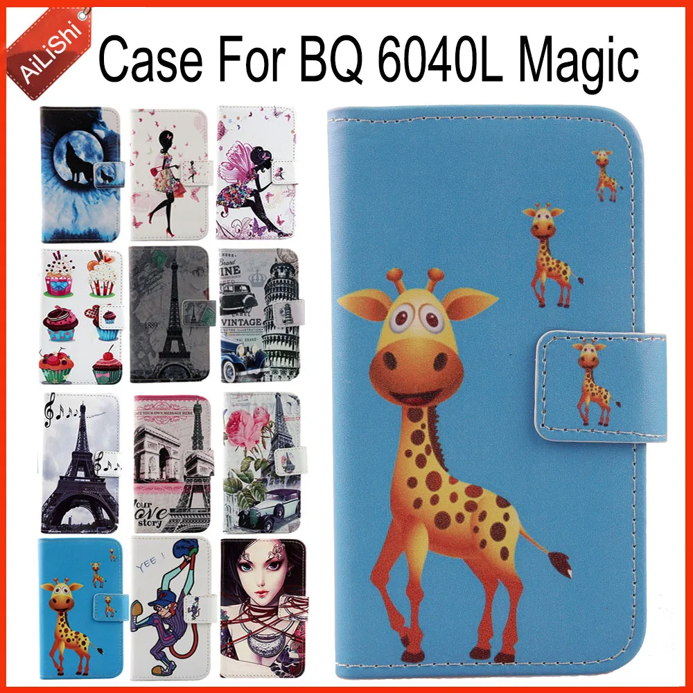 

AiLiShi Case For BQ 6040L Magic Luxury Flip PU Painted Leather Case BQ-6040L Exclusive 100% Special Phone Cover Skin+Tracking