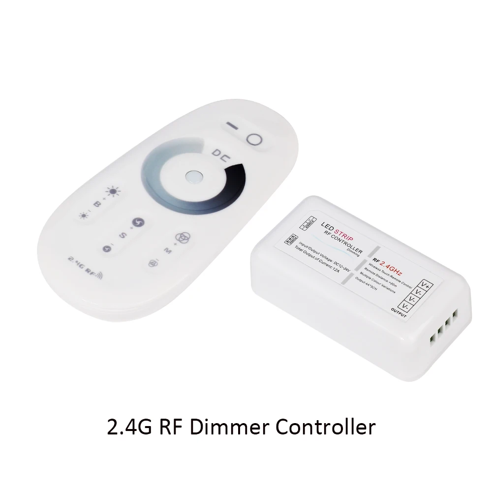 DC12-24A 2,4 г 12A диммер СВЕТОДИОДНЫЙ Управление Лер отрегулировать Яркость РФ дистанционного Управление с держателем для одного цвета