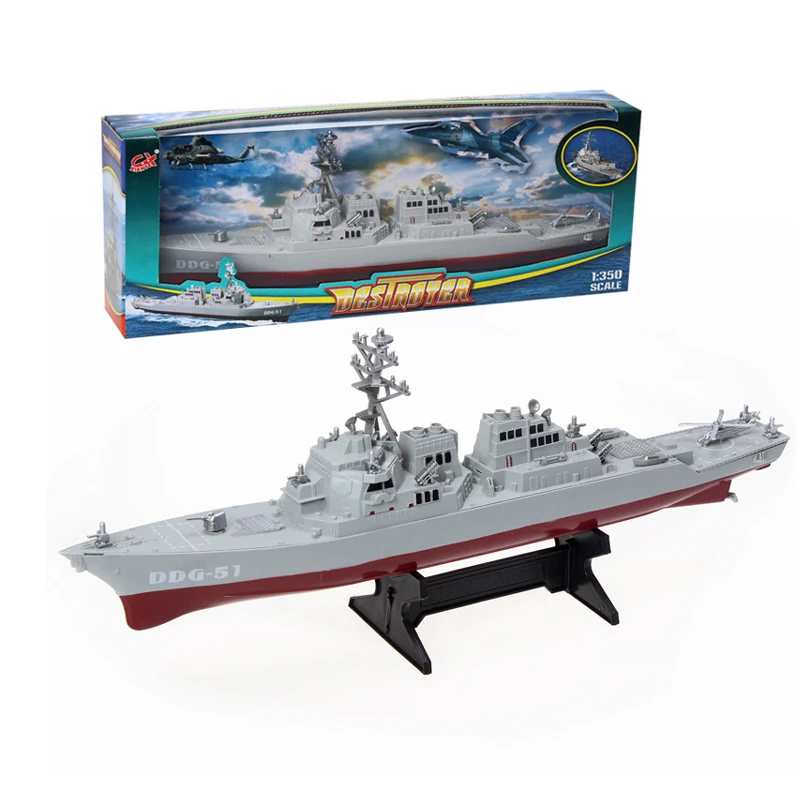 

Army Guided Missile Destroyer Ship Model Static Toys with Display Stand Warship Model DIY Educational Toys Hobbies Children Gift