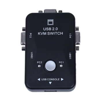 

A+All-in-one Mini 2 Ports KVM Manual Switch Box Adapter w USB Connector