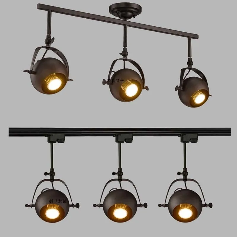 

Led Track Light Loft Industry Clothing Store Setting Wall Round With The Long Pole Guide Shoot Light luminaire