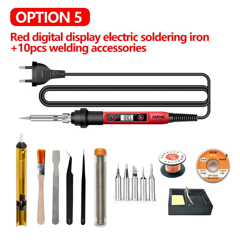 Digital Electric Soldering Irons Kit Adjustable Temperature Welding Tool Accessories Soldering Iron TIps Solder Station 110 220V portable arc welder Welding Equipment