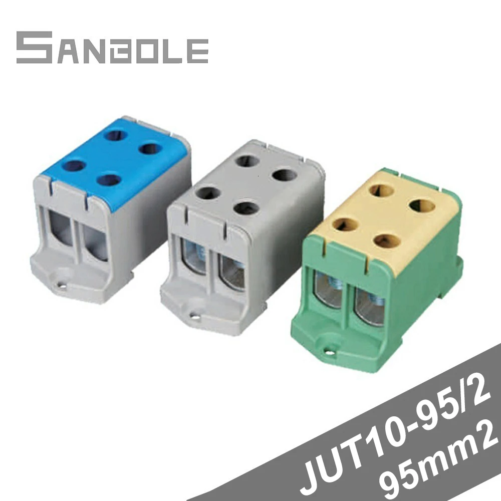 Bornier Rail DIN UK6N 5 Pièces - 800V 57A, Section 6mm² - Nylon Ignifuge, Fixation Facile