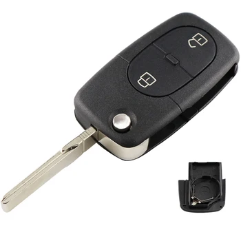 Keyforkesscustodia a 2 pulsanti per telecomando con chiave a conchiglia per Audi TT A2 A4 A6 A8 TT Quattro portachiavi pieghevole CR1620/CR2032 - YIQIXIN custodia a 2 pulsanti per telecomando con chiave a conchiglia per Audi TT A2