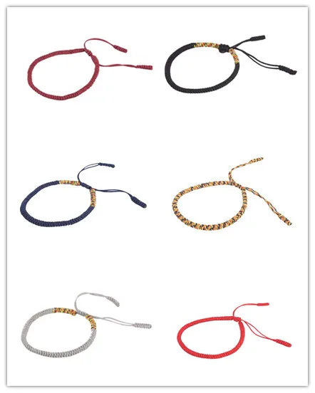 Handmade Woven Bracelets Tibetan Buddhist Lucky Charm Bangles For Women Men Knots Rope Amulet Gift Bracelet
