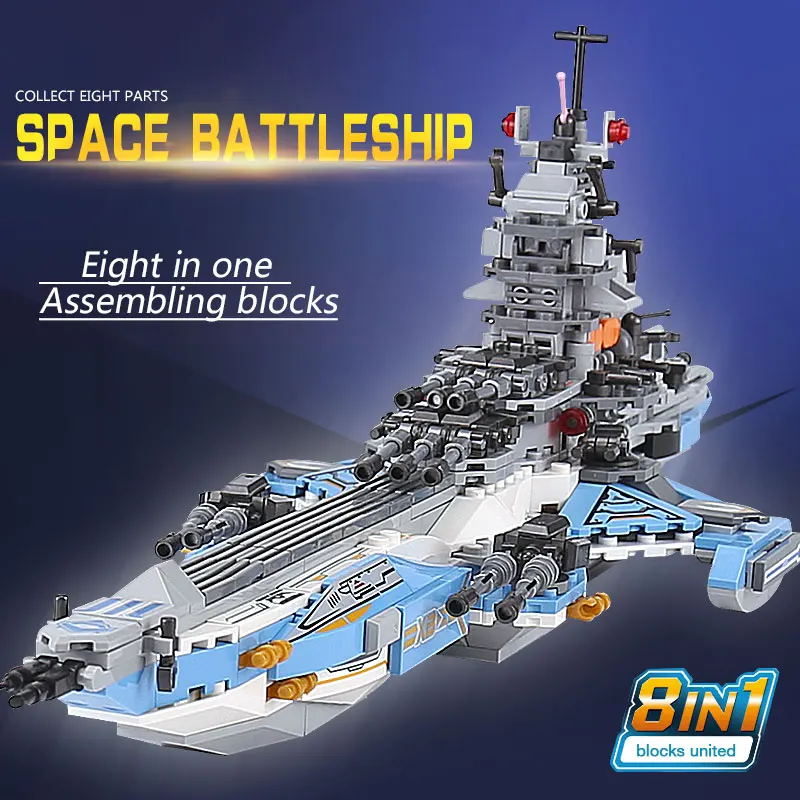 

8 IN 1 star series war ship The Super Universe Battleship Set Building Blocks Bricks Falcon Creative Toys compatible lego