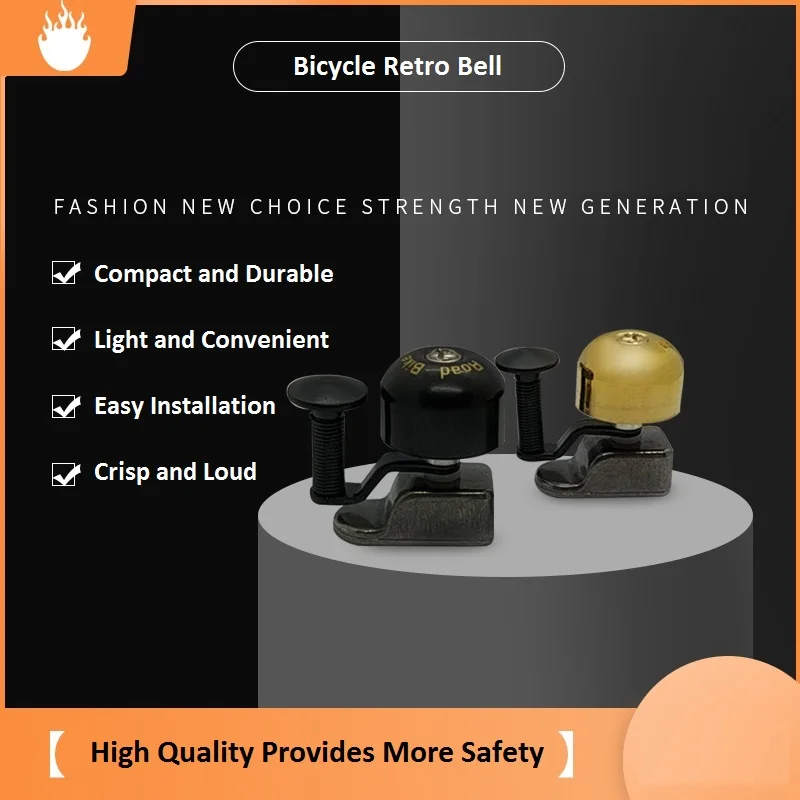 

Retro Bell Ring Bell Bicycle Accessories Crisp Sound Handlebar Horn Classic Brass Bell High Quality Copper Road Bike Cycling