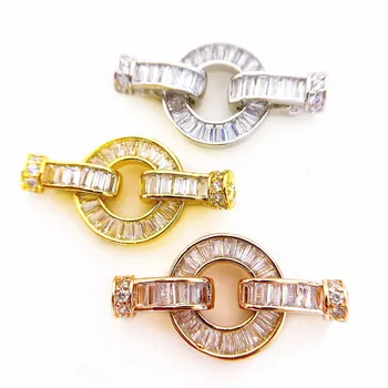 

Copper Clasps 18K Gold plated DIY Pearls Jewelry Fittings Fastener Connector Clasps For DIY Gems Pearls Necklace Bracelet Clasp