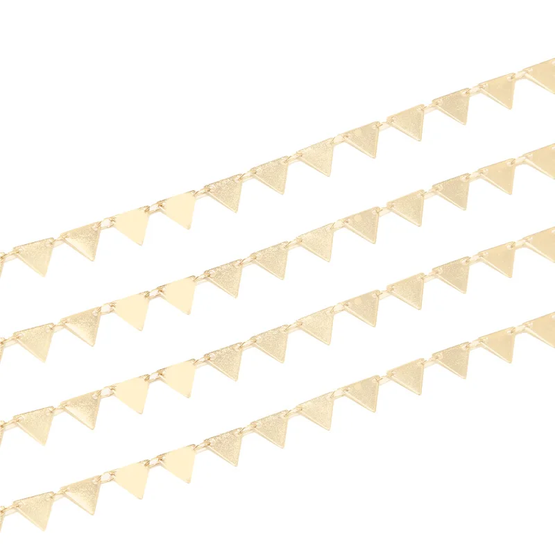 4Meter 7mm width tube Handmade Chains Stainless Steel Triangle Link Chain Findings for Women DIY Necklace Bracelet Making
