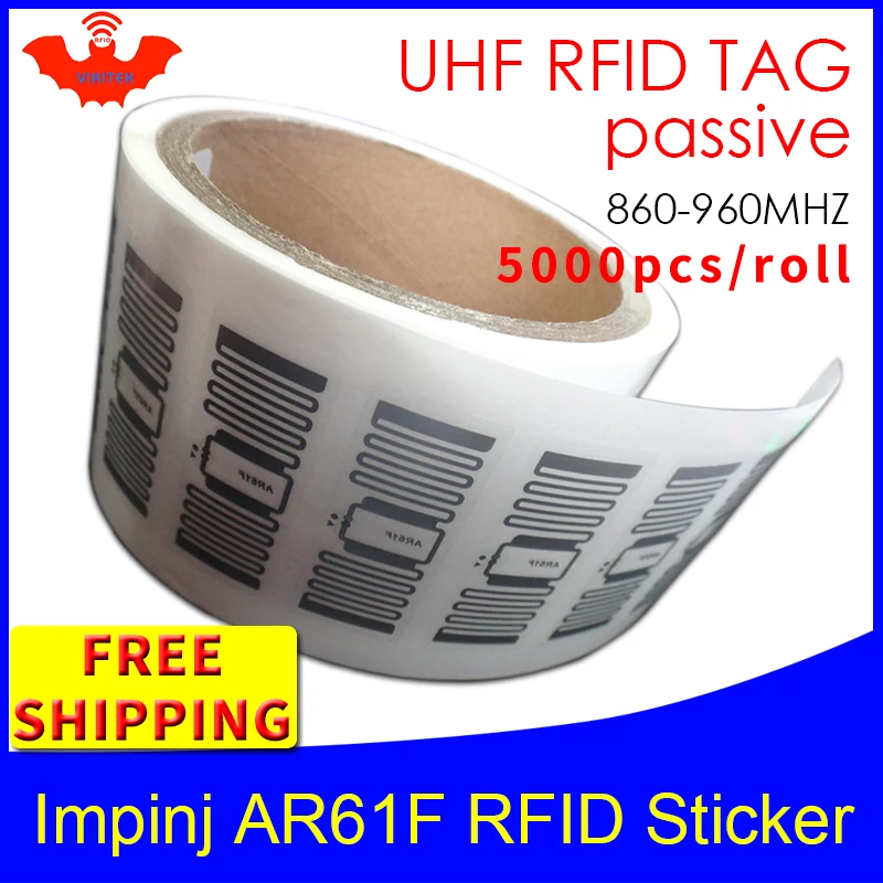 

UHF стикер RFID бирка impinj MonzaR6 AR61F влажная инкрустация EPC6C 915mhz868m860-960MHZ 5000 шт. Бесплатная доставка клейкая Пассивная RFID этикетка