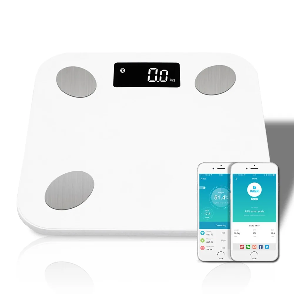 Bluetooth scales floor Body Weight Bathroom Scale Smart LED Display Scale Body Weight Body Fat Water Muscle Mass BMI Floor Scale