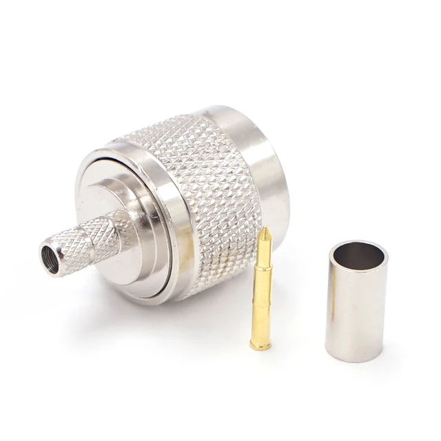 Terminazioni Coassiali 50 Ohm 5 Connettori TNC Maschio A Crimpare Per Cavi RG58 LMR195 LMR200 - 50 Ohm, Nuovo, Marca TetraCom Cavo Coassiale 50 Ohm