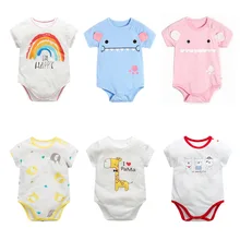 Peleles de manga corta para bebé, ropa de dibujos animados para niños y niñas, mono encantador para niño