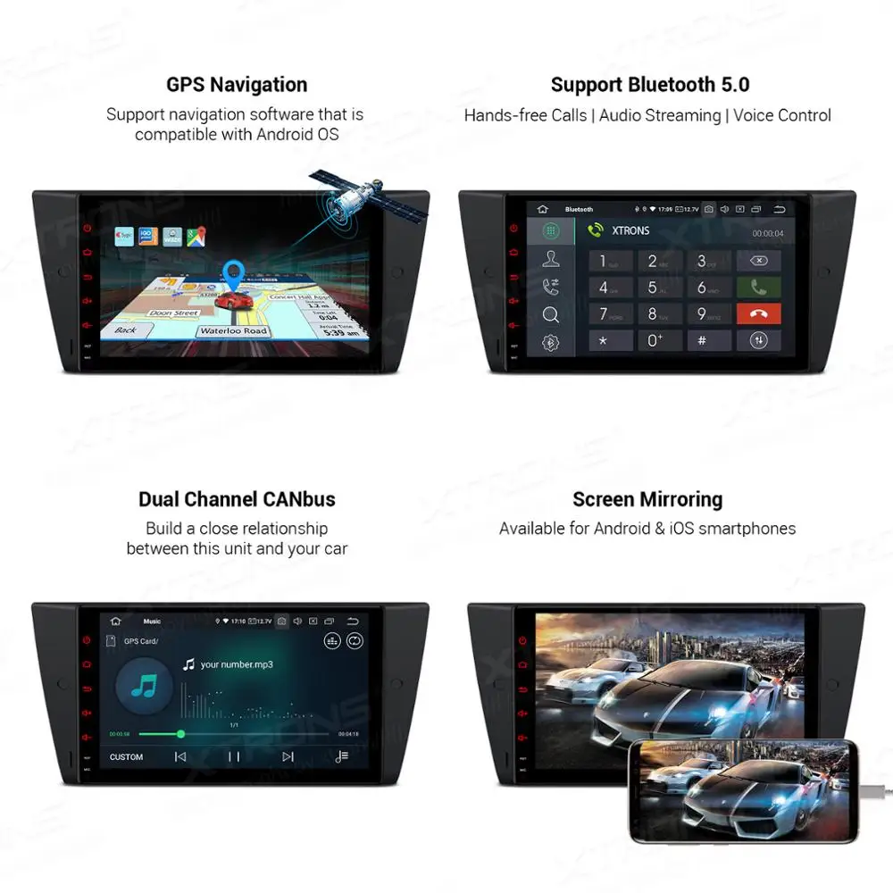 Автомобильный мультимедийный плеер XTRONS стерео проигрыватель на Android 10 0 с 9