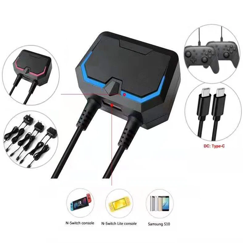 3 в 1 настенное зарядное устройство адаптер для nintendo Switch/Switch Lite с 2 USB C портом для NS Switch Pro контроллер samsung Xiaomi EU Plu