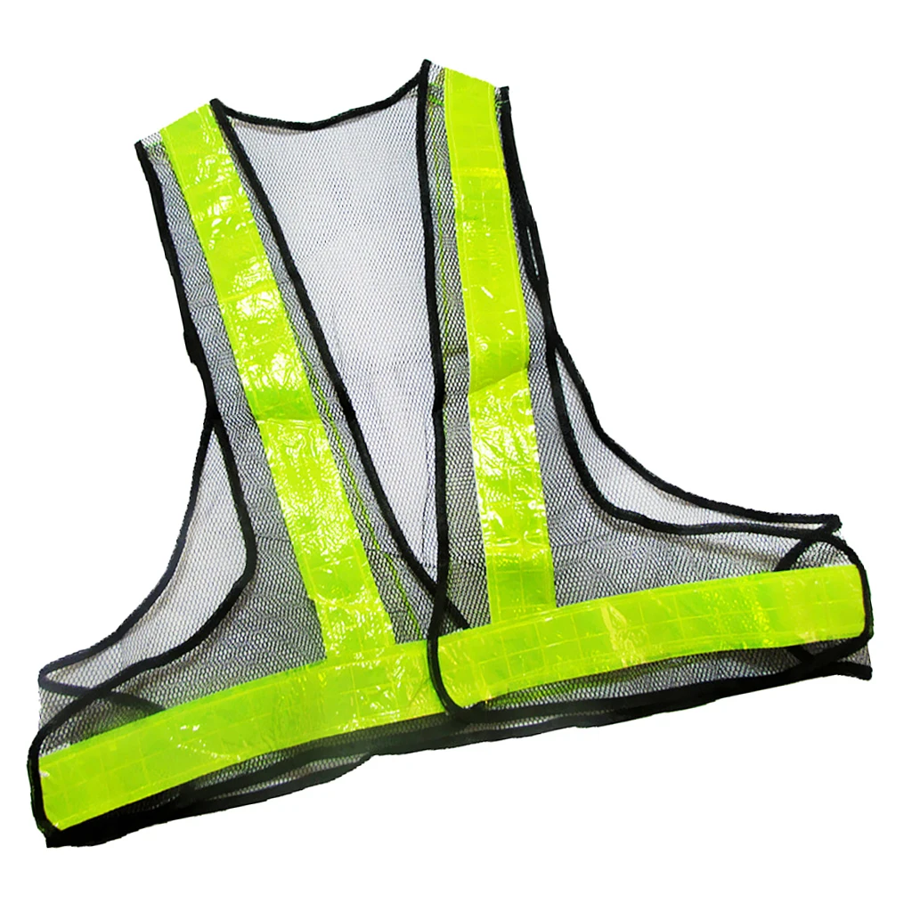 Reflective Safety Security Visibility Vest Gear Stripe Jacket Vest -Black