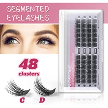 MUSELASH C/D Curl 48 Volume Clusters Lashes DIY Extension Segmented Lashes Natural Segmented Mink Eyelashes
