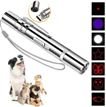 

Mini laser pointer USB rechargeable 7 in 1 flashlight rechargeable UV flashlight Lazer pen Powerpoint multi-function lasers