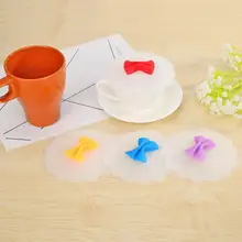 Силиконовая крышка для чашек с бантом герметичная Герметичная крышка термостойкая Крышка для чашек многоцветная Защита окружающей среды домашняя Крышка для чашек