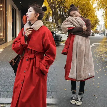 

Long Winter Jacket Women Clothes Loose Parkas Warm Down Cotton Coat Female Oversized Plus Velvet Thick Women Winter Coats Q2889