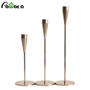 

3Pcs/Set Metal Iron Candle Holder Golden Candlestick Holder Wedding Decoration Table Centerpieces Candlestick for Party Home