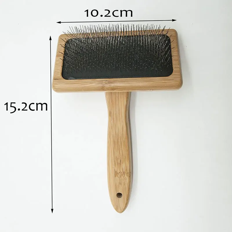 1Pcs 15cm Wood Slicker Brush with Stainless Steel Pins for Macrame